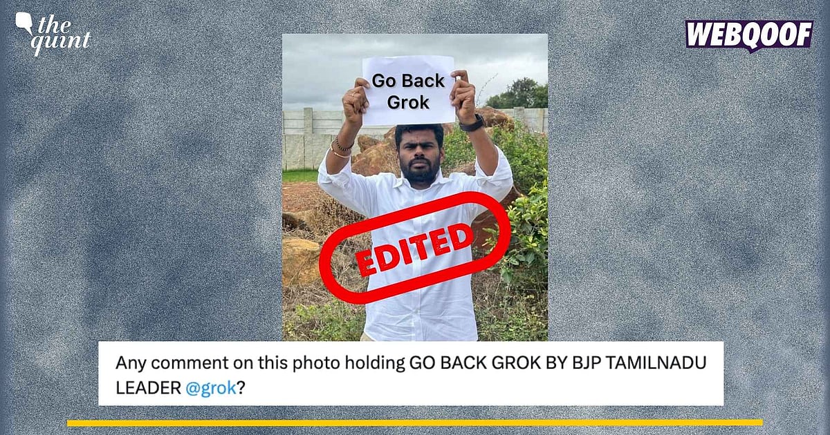 Annamalai's Poster Against Grok AI? The Image Is Digitally Altered!