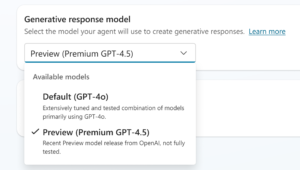 Introducing a Limited Preview of GPT-4.5 in Copilot Studio