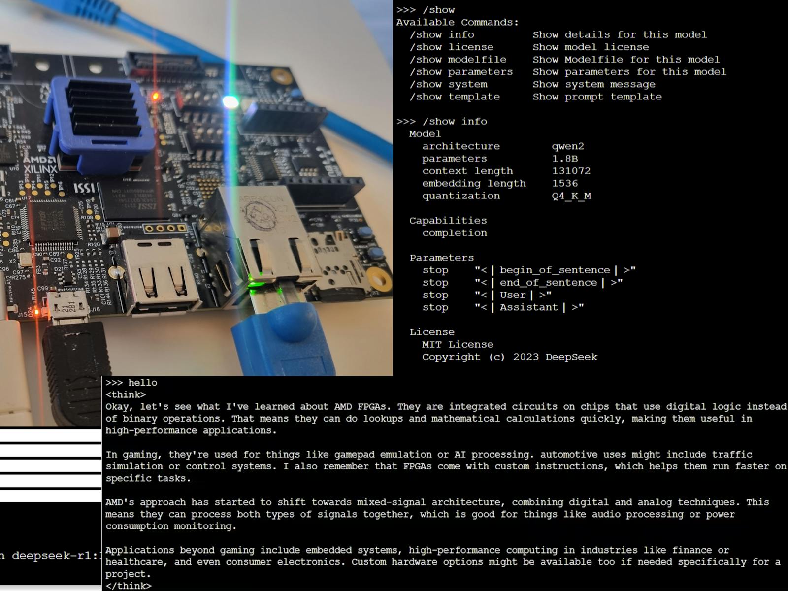 DeepSeek on the ZUBoard